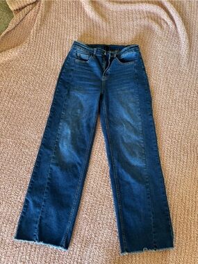 PrettyGarden Dark Blue Wide Leg Jeans
